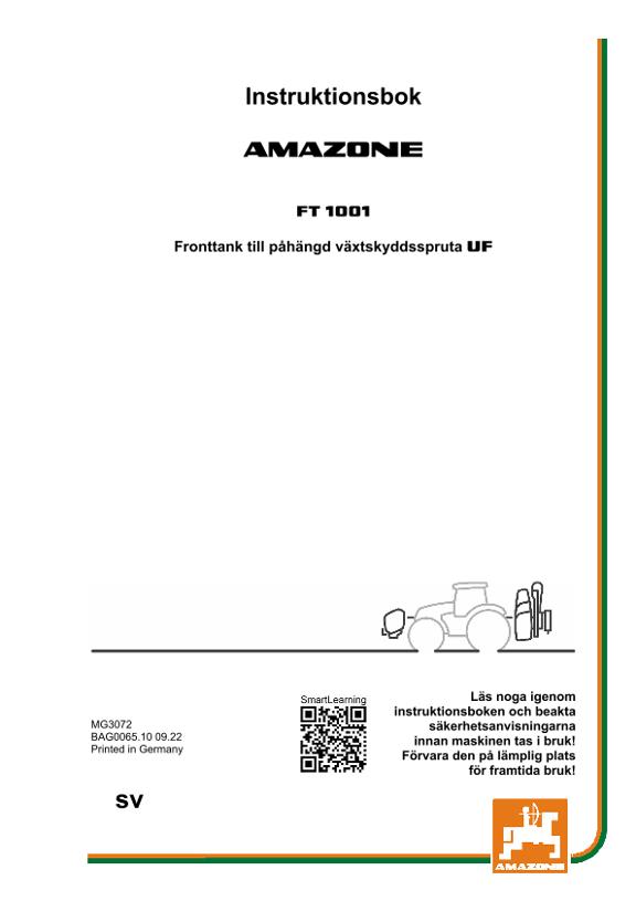 Instruktionsbok FRONTTANK FT 1001