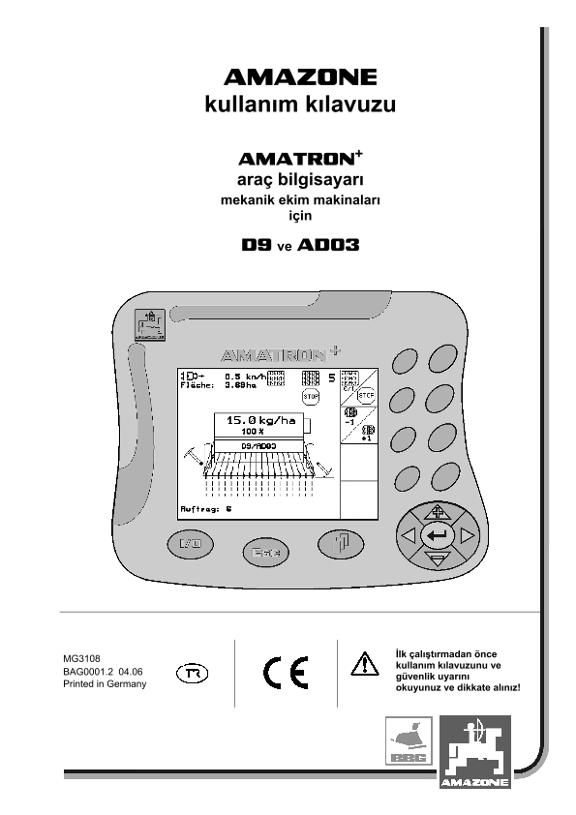 Kullanım kılavuzu AMATRON+  for D9 / AD 3