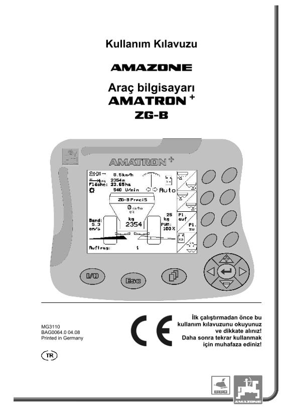Kullanım kılavuzu AMATRON+  for ZG-B