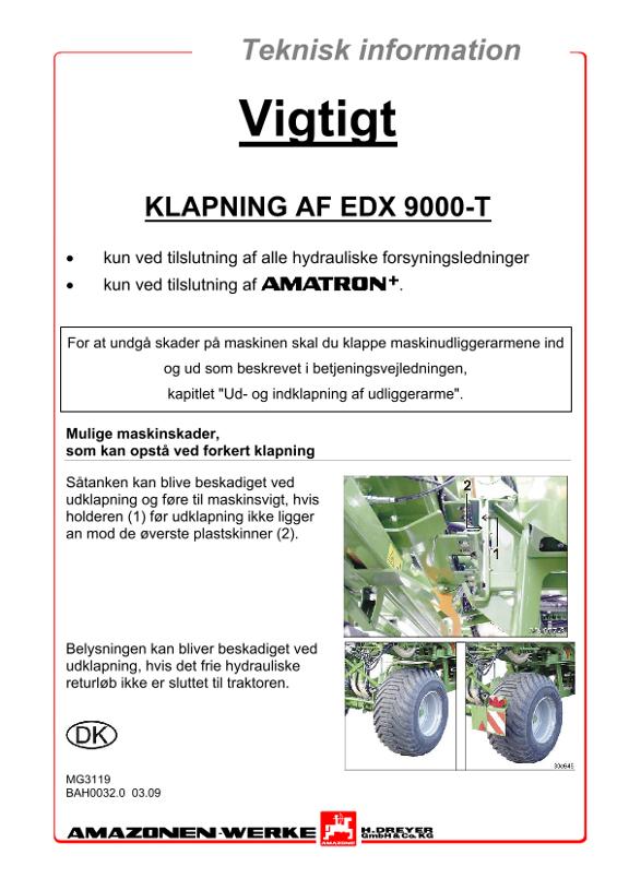 Brugsanvisning EDX 9000-T KLAPPUNG