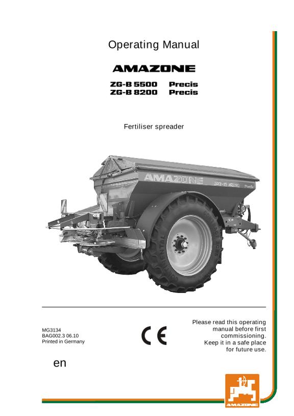 Operation manual ZG-B 5500/8200 Precis