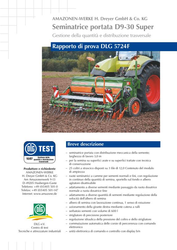 Rapporto di prova DLG 5724F Amazone D9