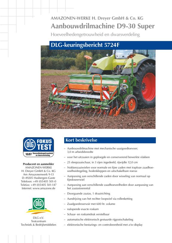 DLG-keuringsbericht 5724F Amazone D9