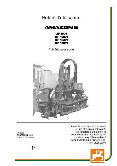 Notice d'utilisation UF 901/1201/1501/1801