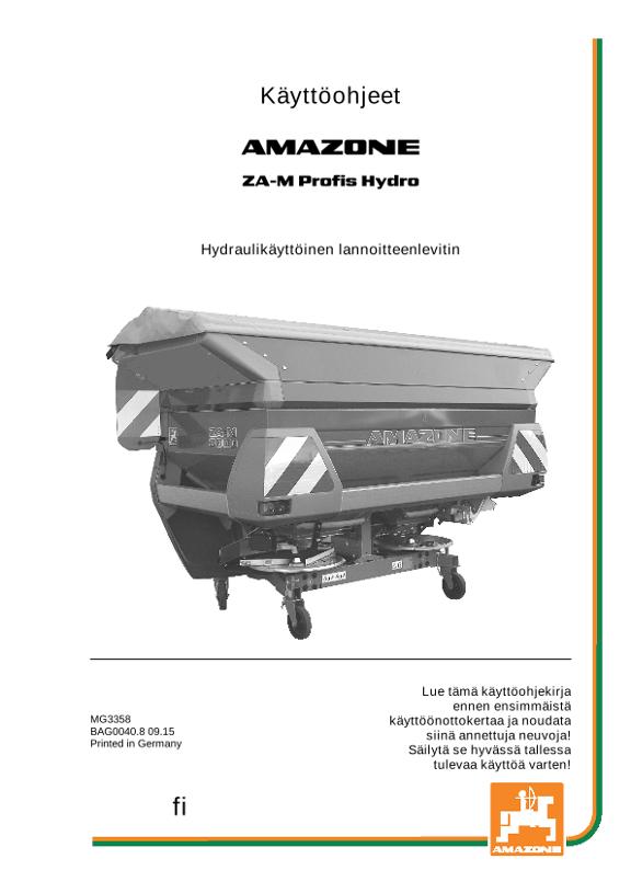 Käyttöohjekirja ZA-M PROFIS HYDRO