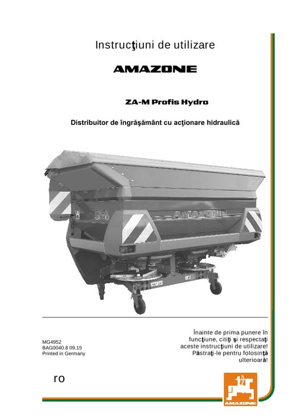 Instrucţiuni de utilizare ZA-M PROFIS HYDRO 