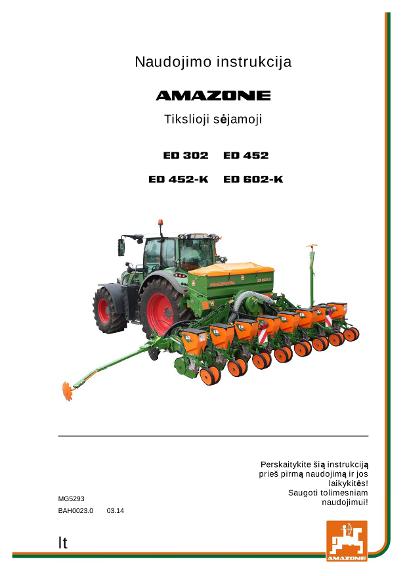 Naudojimo instrukcija ED 302/452/452-K/602-K
