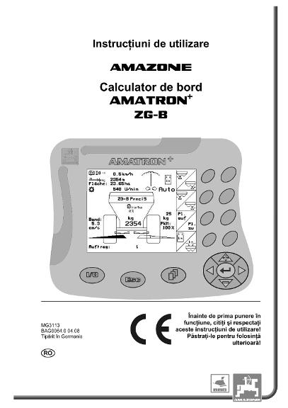 Instrucţiuni de utilizare AMATRON+  for ZG-B