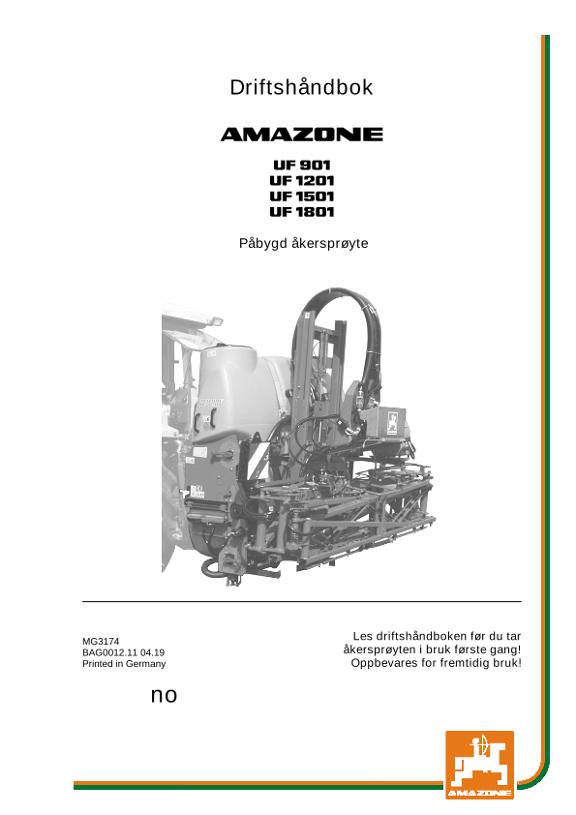Instruksjonsboka UF 901/1201/1501/1801