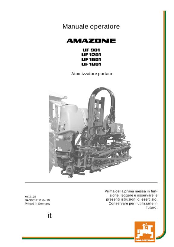 Manuale di intruzioni UF 901/1201/1501/1801