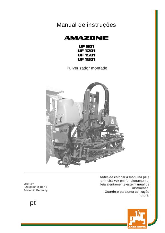 Manual de Instruções UF 901/1201/1501/1801