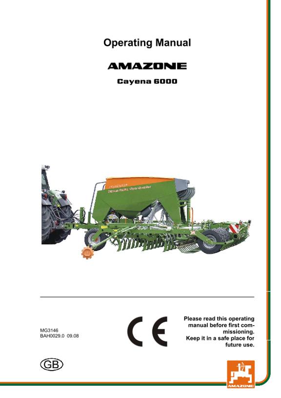 Operation manual CIRRUS 6000 TINE-SEEDER