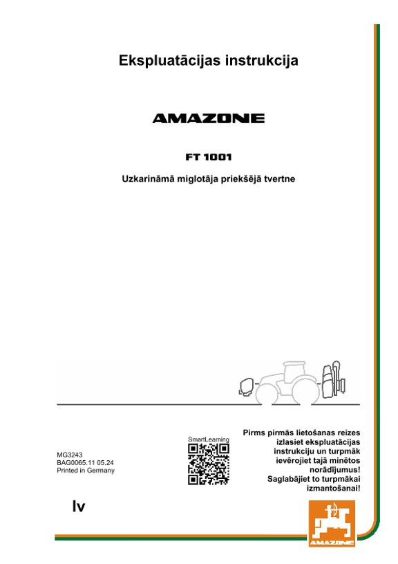 Ekspluatācijas instrukcija FRONTTANK FT 1001