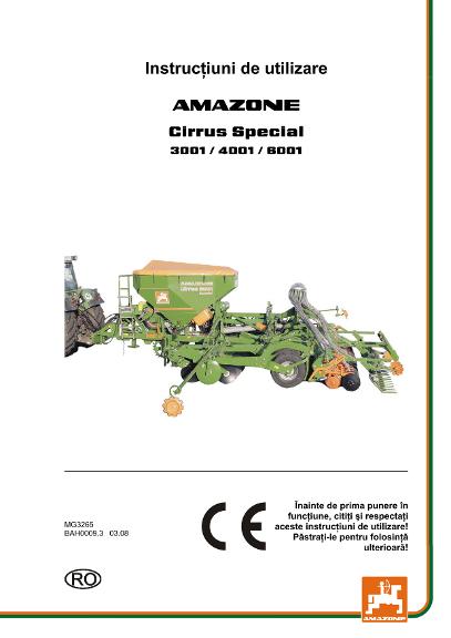 Instrucţiuni de utilizare CIRRUS 3/4/6001 SPECIAL