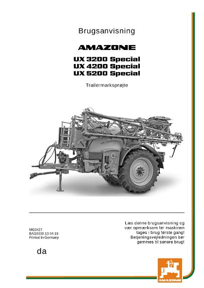 Brugsanvisning UX 3200/4200 SPECIAL 