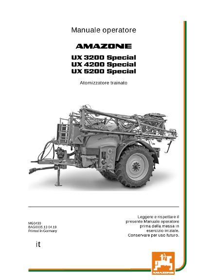Manuale di intruzioni UX 3200/4200 SPECIAL