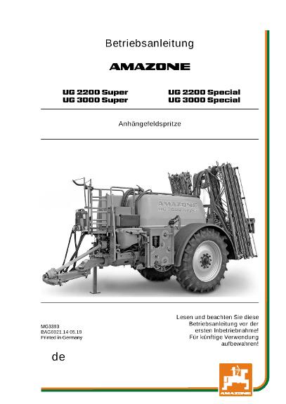 Betriebsanleitung UG 2200/3000 SUPER/SPECIAL