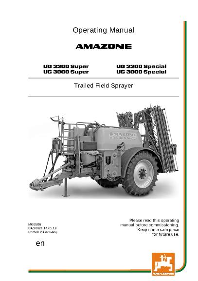 Operation manual UG 2200/3000 SUPER/SPECIAL