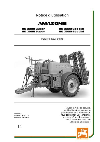 Notice d'utilisation UG 2200/3000 SUPER/SPECIAL