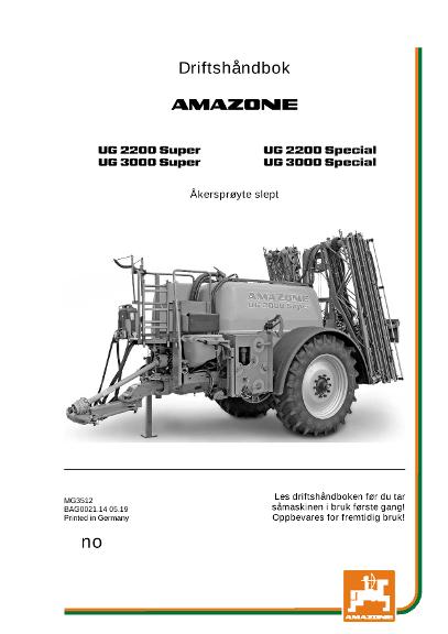 Instruksjonsboka UG 2200/3000 SUPER/SPECIAL 