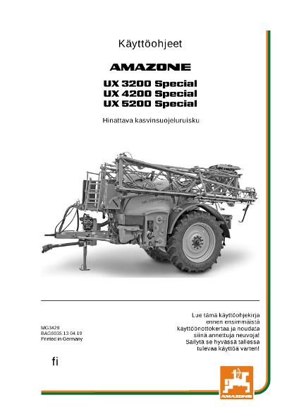 Käyttöohjekirja UX 3200/4200 SPECIAL