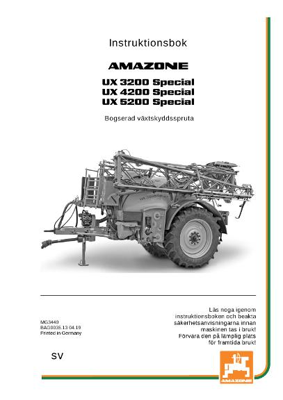 Instruktionsbok UX 3200/4200 SPECIAL 