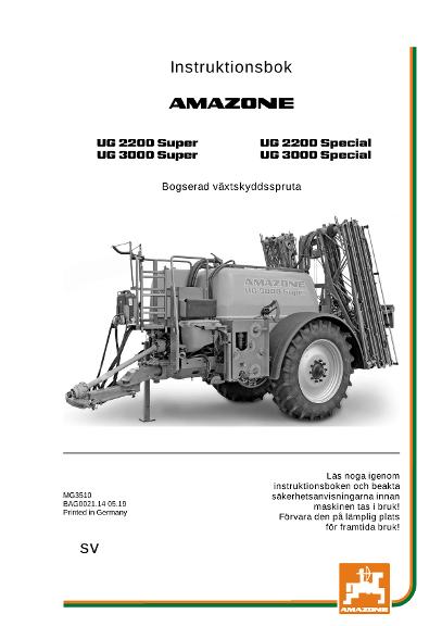 Instruktionsbok UG 2200/3000 SUPER/SPECIAL 