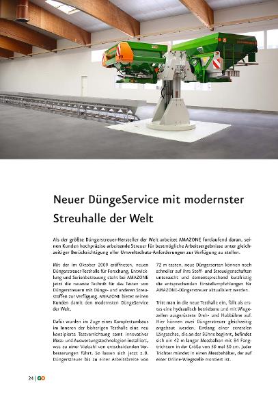 GO Neuheiten 2010 - Neuer DüngeService mit modernster Streuhalle der Welt