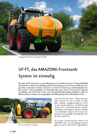 GO Neuheiten 2010 - UF-FT, das AMAZONE-Fronttank-System ist einmalig