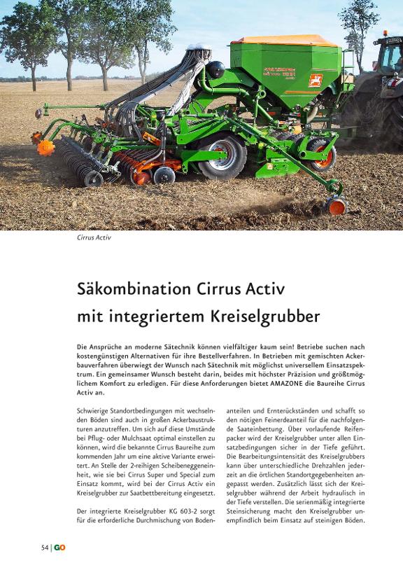 GO Neuheiten 2010 - Säkombination Cirrus Activ mit integriertem Kreiselgrubber