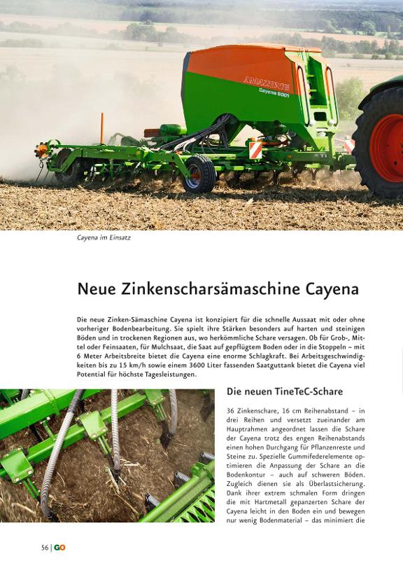 GO Neuheiten 2010 - Neue Zinkenscharsämaschine Cayena