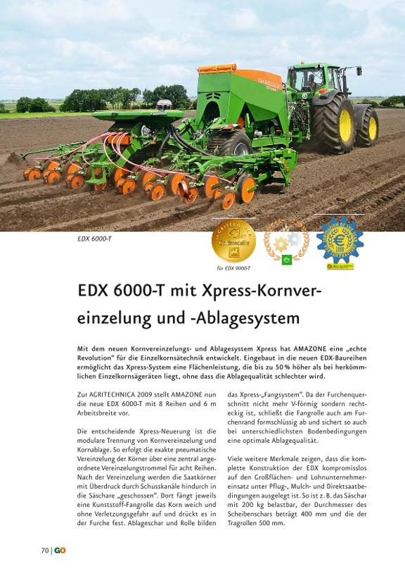 GO Neuheiten 2010 - EDX 6000-T mit Xpress-Kornvereinzelung und -Ablagesystem