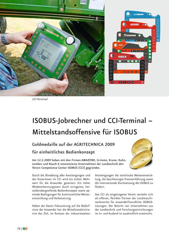 GO Neuheiten 2010 - ISOBUS-Jobrechner und CCI-Terminal – Mittelstandsoffensive für ISOBUS
