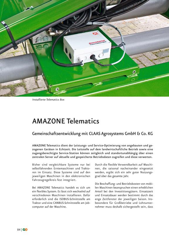 GO Neuheiten 2010 - AMAZONE Telematics