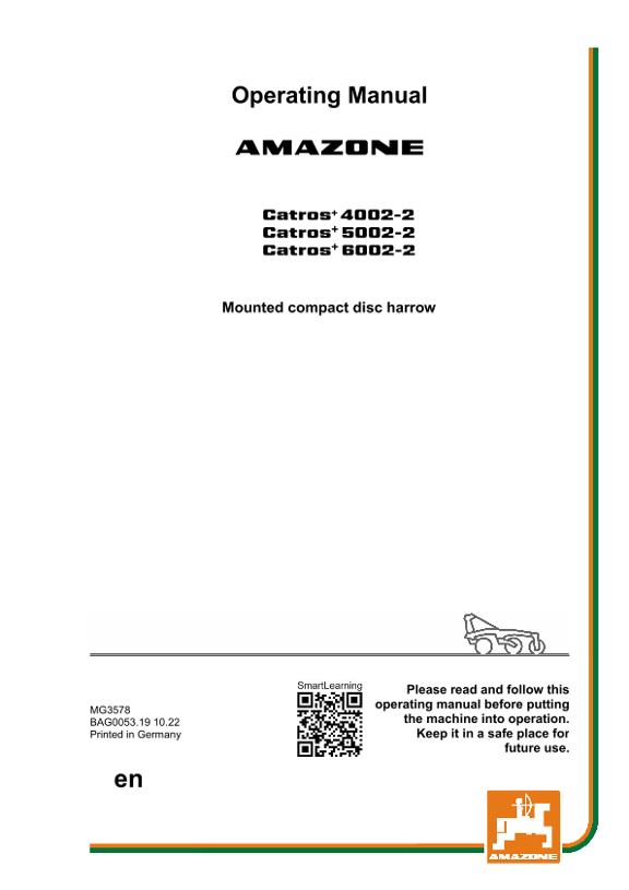 Operation manual CATROS 4/5/6002-2