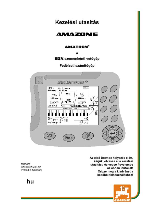 Kezelési útmutató AMATRON+ F.EDX 
