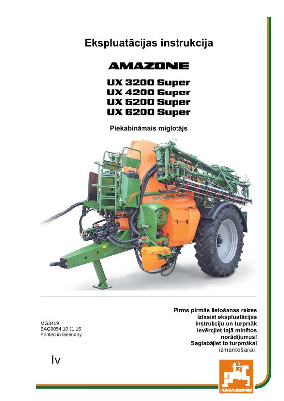 Ekspluatācijas instrukcija UX 3200/4200/5200/6200 SUPER