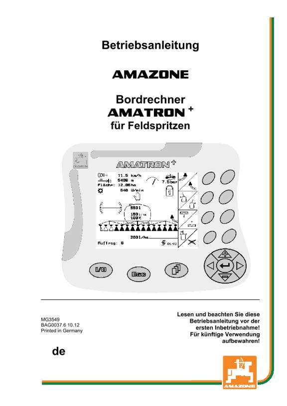 Betriebsanleitung AMATRON+ für SPRITZE