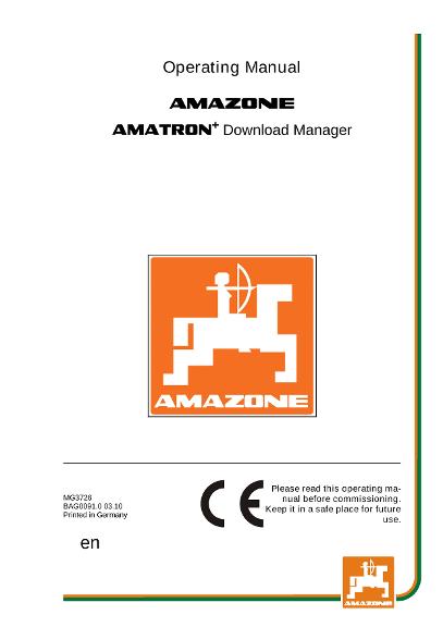 Operation manual AMATRON+ DOWNLOADMANAGER
