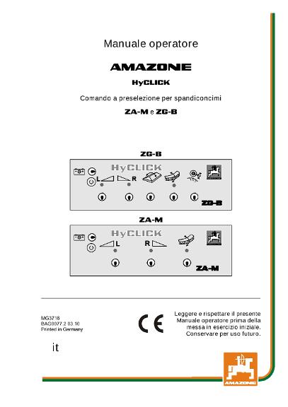 Manuale di intruzioni HYCLICK ZA / ZG-B 