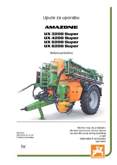 Upute za uporabu UX 3200/4200/5200/6200 SUPER 