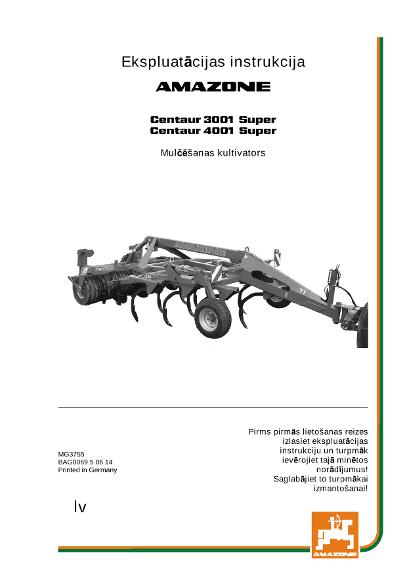 Ekspluatācijas instrukcija CENTAUR 3/4001 SPECIAL / SUPER