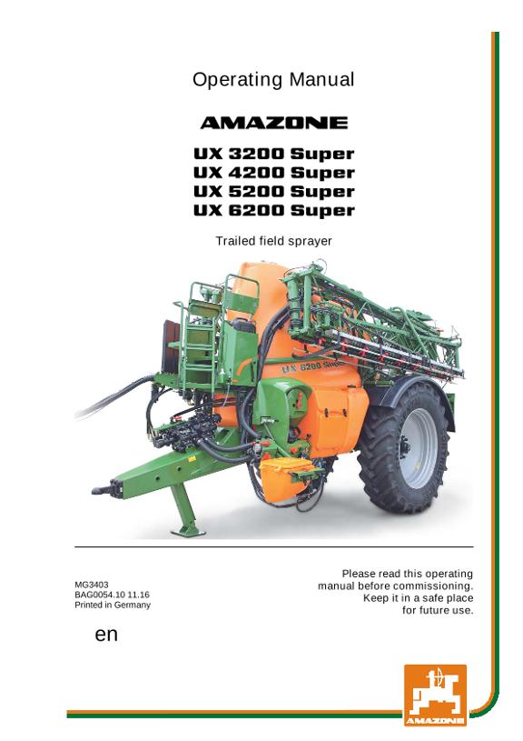 Operation manual UX 3200/4200/5200/6200 SUPER 