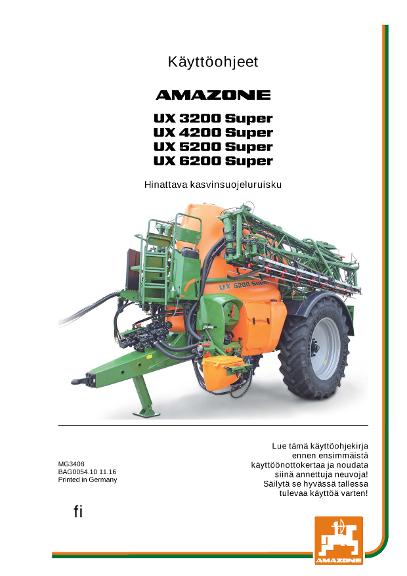 Käyttöohjekirja UX 3200/4200/5200/6200 SUPER