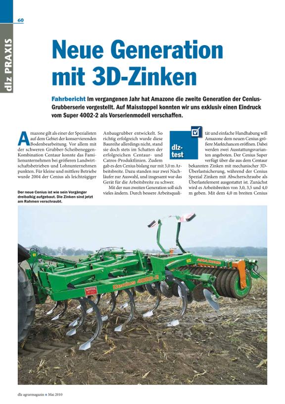 Test: dlz-PRAXIS (Mai 2010)- Neue Cenius-Generation mit 3D-Zinken