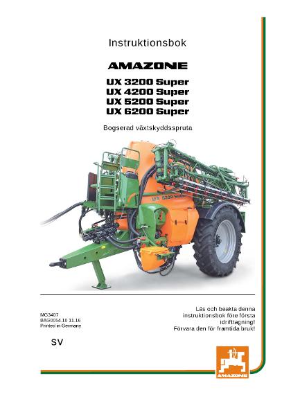 Instruktionsbok UX 3200/4200/5200/6200 SUPER
