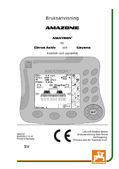Instruktionsbok AMATRON+ CIRRUS ACTIV / CAYENA