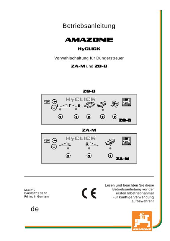 Betriebsanleitung AMACLICK ZA-M / ZG-B