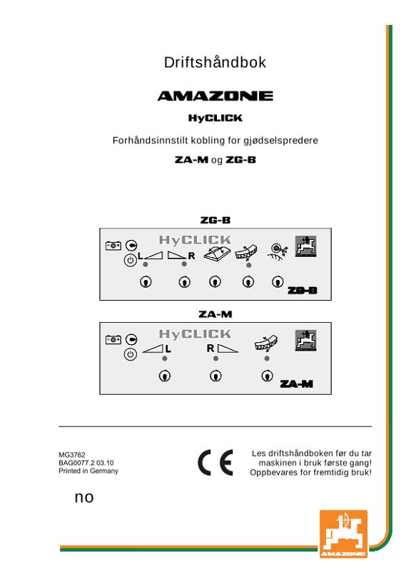 Instruksjonsboka HYCLICK ZA / ZG-B 