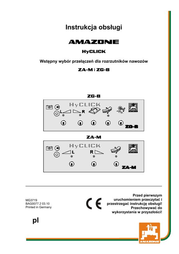 Instrukcja obsługi HYCLICK ZA / ZG-B